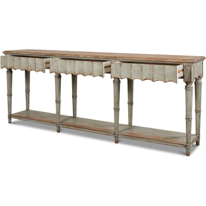 Chantal Console Table by Sarreid Ltd.. Made from pine in a cottage & farmhouse style.