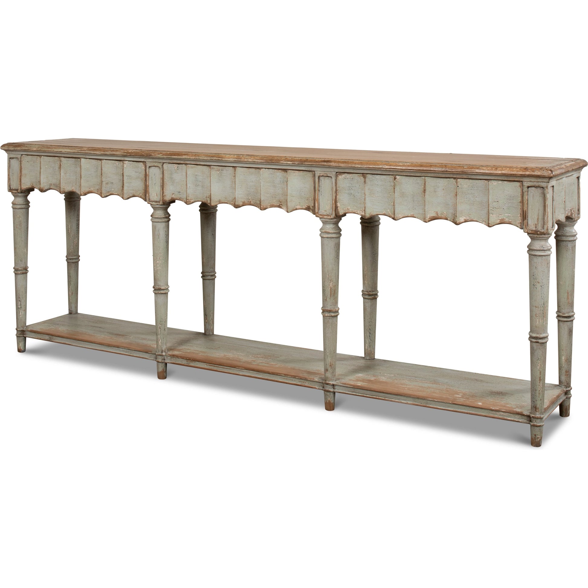 Chantal Console Table by Sarreid Ltd.. Made from pine in a cottage & farmhouse style.