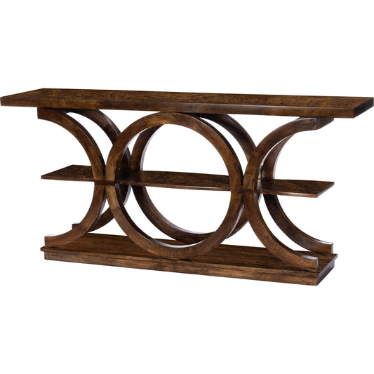 Stowe Rustic Console Table by Butler Specialty Company in medium brown and brown. Made from mango wood solids in a transitional style.