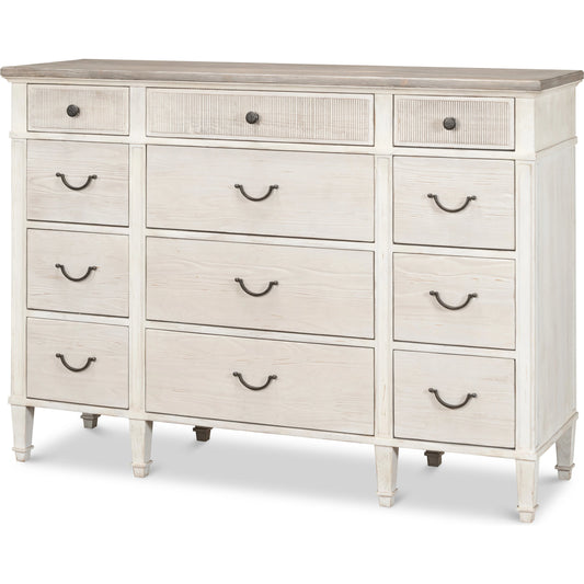 Dalmar Bungalow Dresser by Sarreid Ltd. in bungalow white, moonskin. Made from beechwood in a modern style.