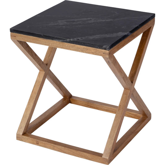Braylon Marble & Wood End Table by Butler Specialty Company in black. Made from mango solids, marble, mdf in a unique style.