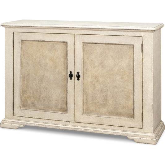 Foxmoor Bungalow Sideboard by Sarreid Ltd. in cream. Made from russian pine in a traditional style.