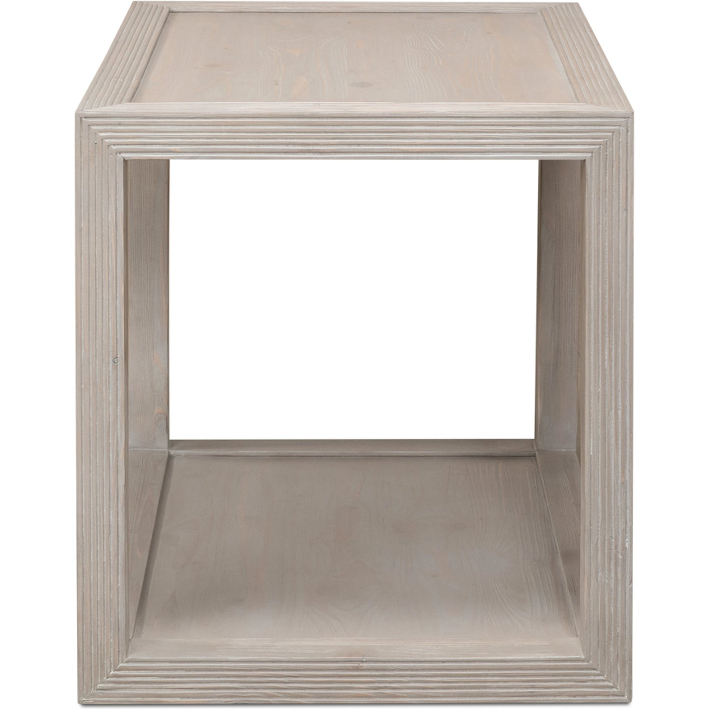 004 SI-1998209 | Additional Silo | Camden Bungalow Side Table by Sarreid Ltd. in grey thorne. Made from pine in a modern style.