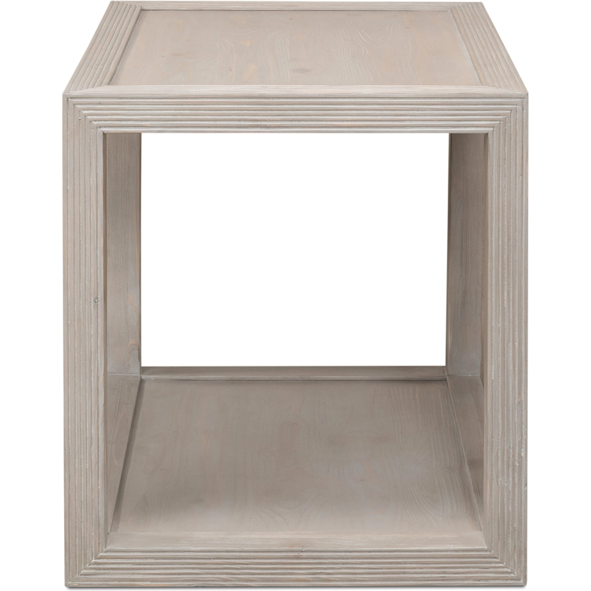 Camden Bungalow Side Table by Sarreid Ltd. in grey thorne. Made from pine in a modern style.