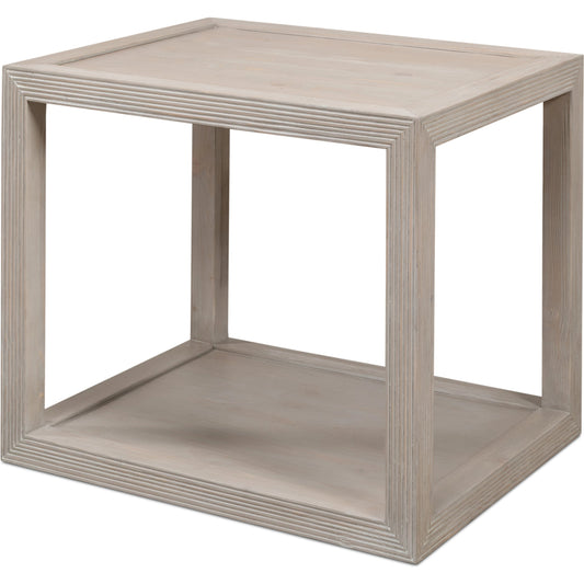 Camden Bungalow Side Table by Sarreid Ltd. in grey thorne. Made from pine in a modern style.