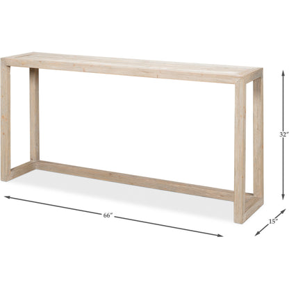 Camden Bungalow Console Table by Sarreid Ltd. in grey thorne. Made from pine in a modern style.