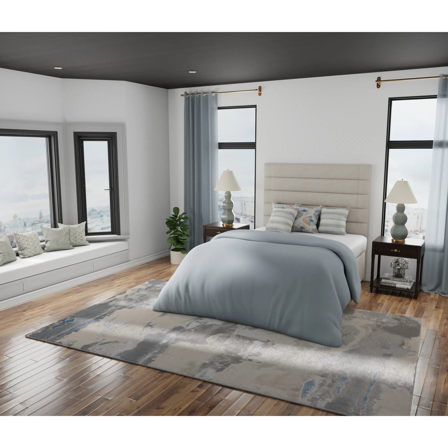 004 SI-2158778,SI-2461470 | Lifestyle | Azure Rug - AZR3525F by Feizy in ivory, gray, blue. Made from polyester, polypropylene in a unique style.