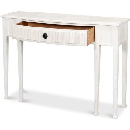 Madora Bungalow Console Table by Sarreid Ltd. in bungalow grey. Made from beechwood in a transitional style.