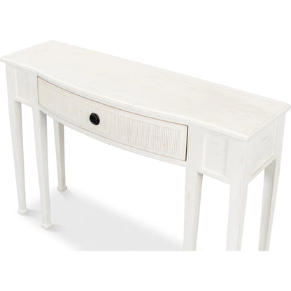 Madora Bungalow Console Table by Sarreid Ltd. in bungalow grey. Made from beechwood in a transitional style.