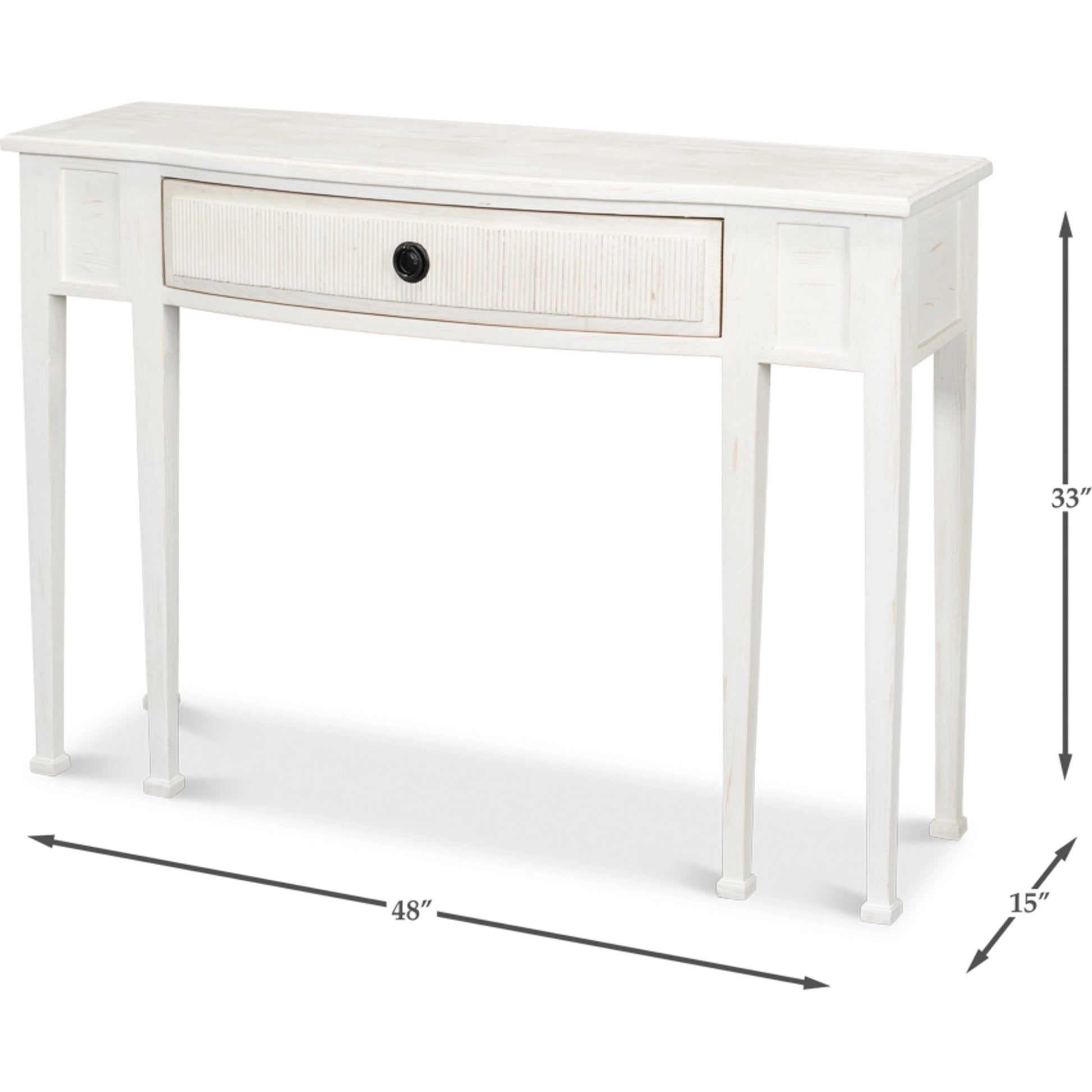 Madora Bungalow Console Table by Sarreid Ltd. in bungalow grey. Made from beechwood in a transitional style.