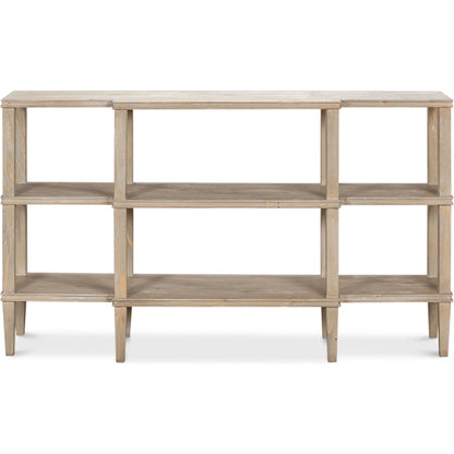Grange Bungalow Console by Sarreid Ltd. in grey thorne. Made from beechwood in a modern style.