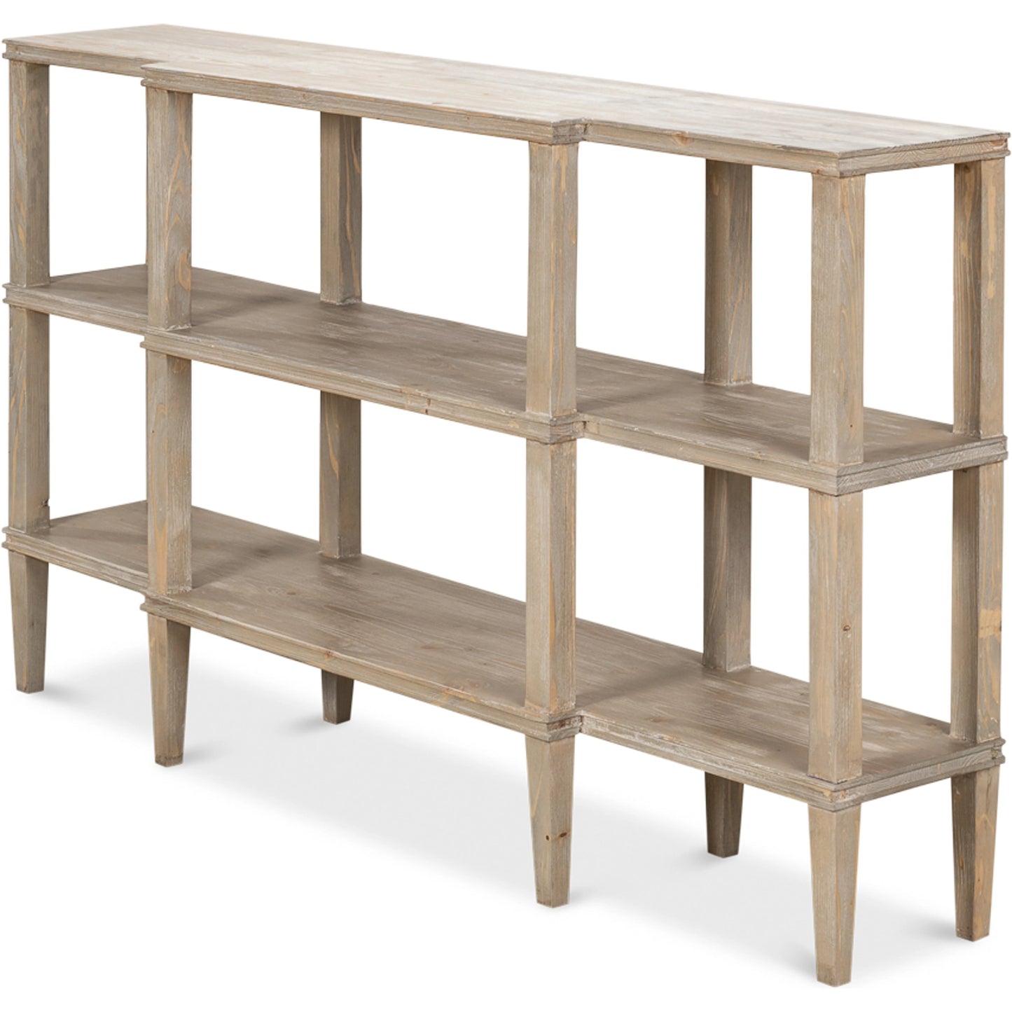 004 SI-1998217 | Additional Silo | Grange Bungalow Console by Sarreid Ltd. in grey thorne. Made from beechwood in a modern style.
