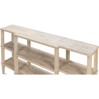Grange Bungalow Console by Sarreid Ltd. in grey thorne. Made from beechwood in a modern style.