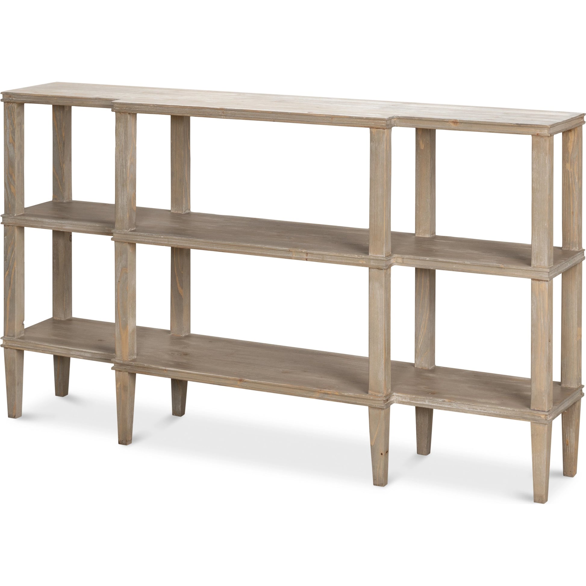 Grange Bungalow Console by Sarreid Ltd. in grey thorne. Made from beechwood in a modern style.