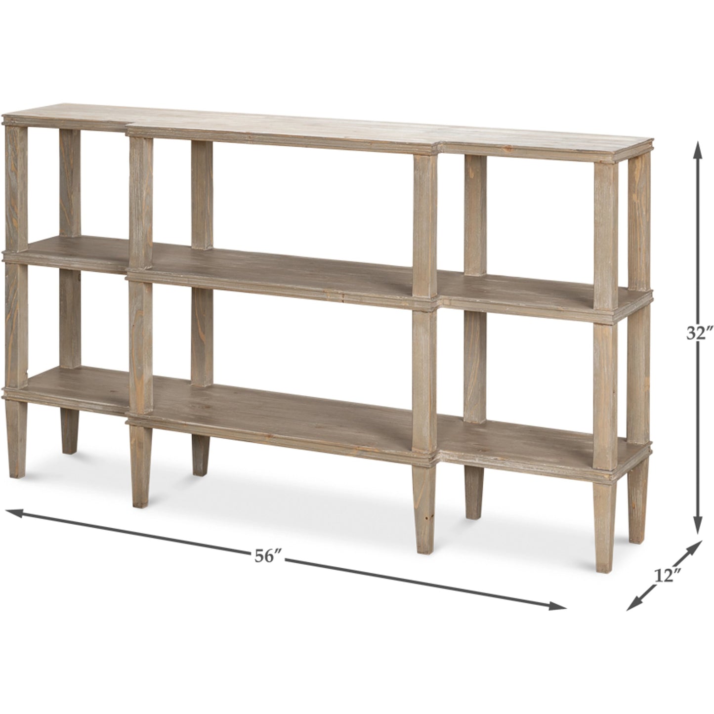 003 SI-1998217 | Additional Silo | Grange Bungalow Console by Sarreid Ltd. in grey thorne. Made from beechwood in a modern style.