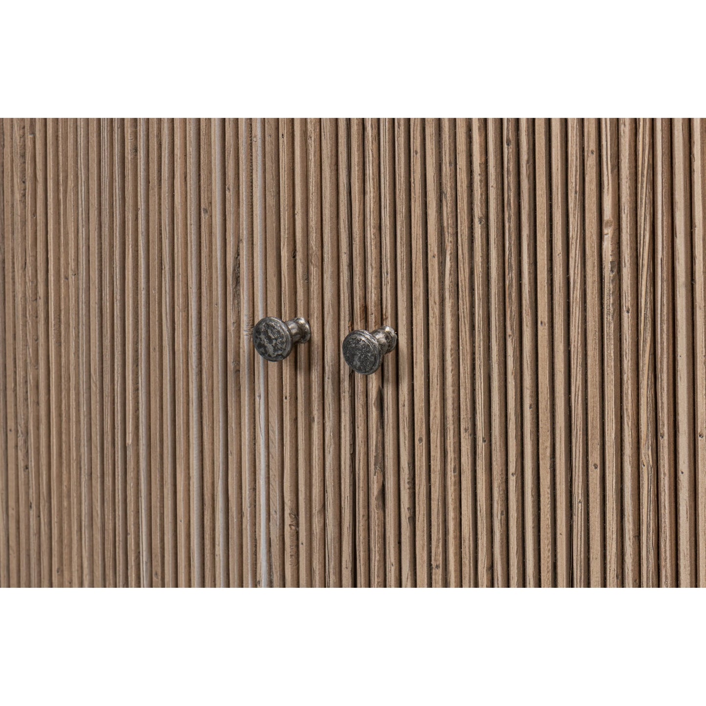 009 SI-2372596 | Closeup | Vineyards Door Chest by Sarreid Ltd. in brown. Made from pine wood, cast iron in a transitional style.