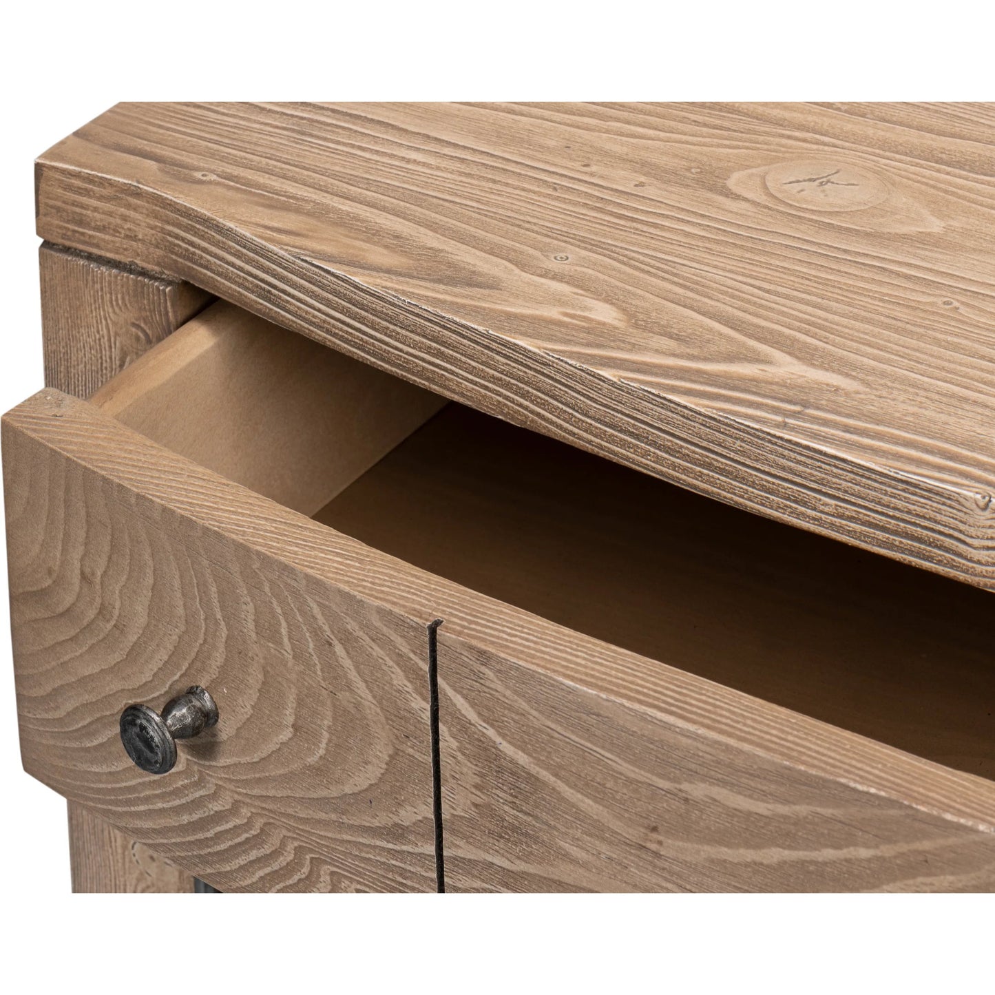 011 SI-2372596 | Closeup | Vineyards Door Chest by Sarreid Ltd. in brown. Made from pine wood, cast iron in a transitional style.