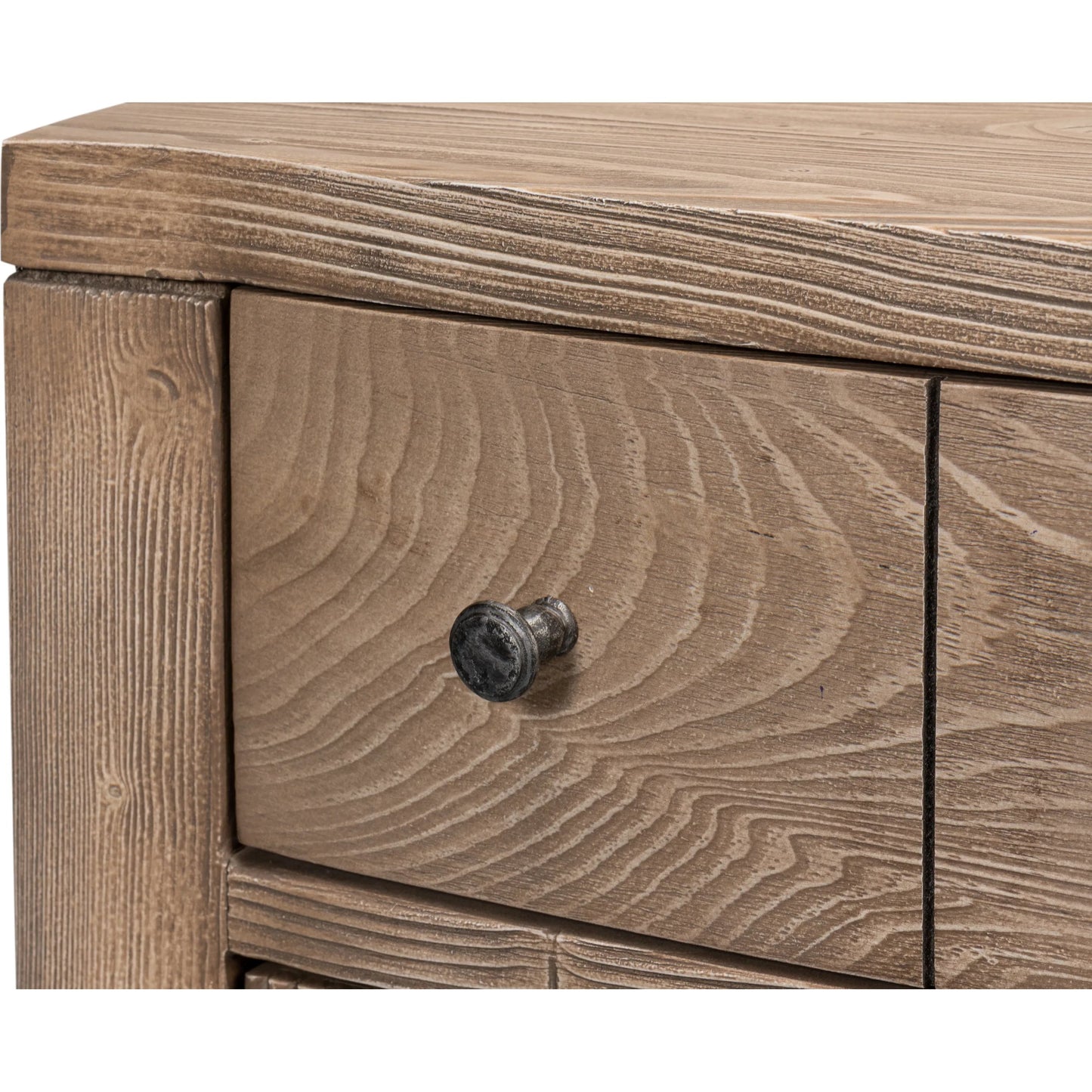 007 SI-2372596 | Closeup | Vineyards Door Chest by Sarreid Ltd. in brown. Made from pine wood, cast iron in a transitional style.