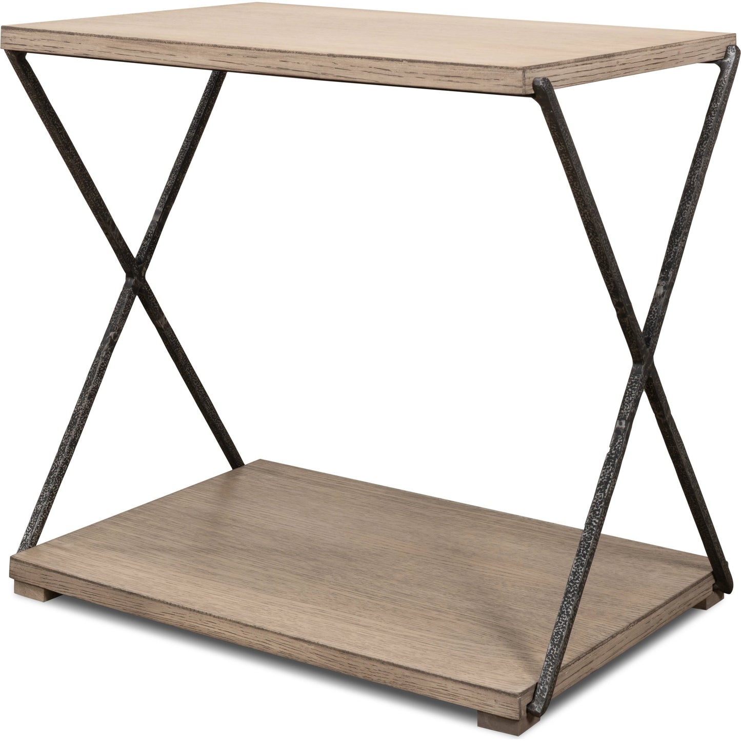 001 SI-1998232 | Additional Silo | Nathanial Side Table by Sarreid Ltd. in flaky pine. Made from pine veneer, hand forged iron in a modern style.