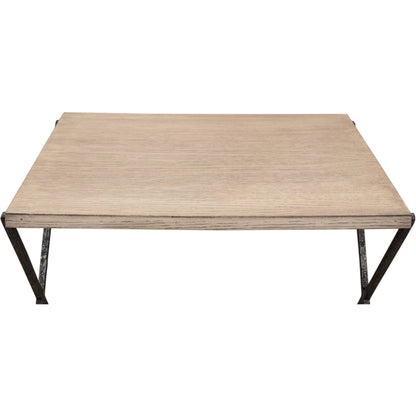 Nathanial Side Table by Sarreid Ltd. in flaky pine. Made from pine veneer, hand forged iron in a modern style.