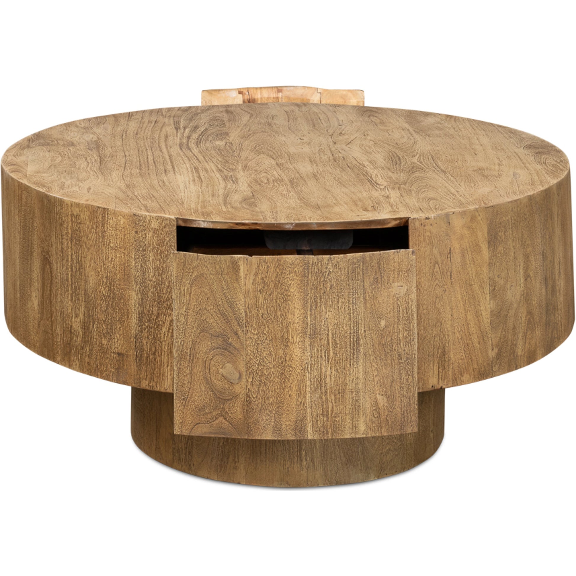 Old Barnwood Cocktail Table by Sarreid Ltd. in wheat. Made from acacia wood in a modern style.