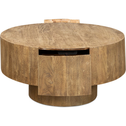 Old Barnwood Cocktail Table by Sarreid Ltd. in wheat. Made from acacia wood in a modern style.