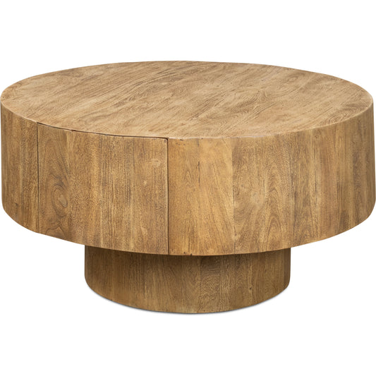 Old Barnwood Cocktail Table by Sarreid Ltd. in wheat. Made from acacia wood in a modern style.