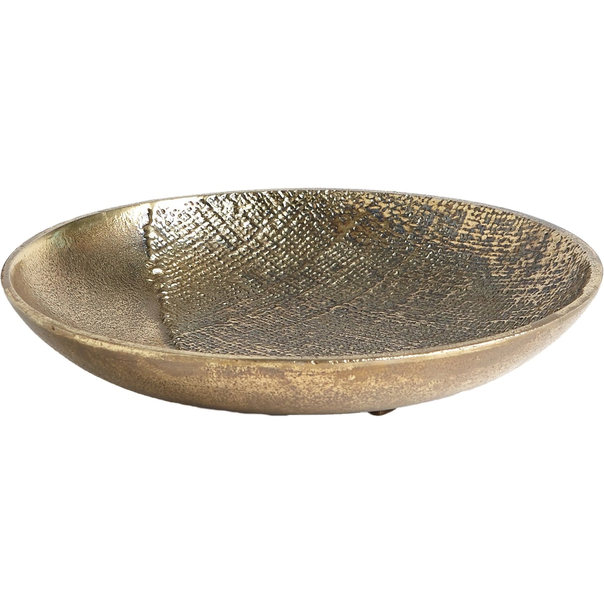 Linen Round Tray by Global Views in brass. Made from aluminum in a eclectic & global style.