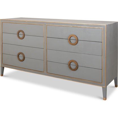 Gabriella Chest of Drawers by Sarreid Ltd.. Made from wood, embossed shagreen leather in a modern style.