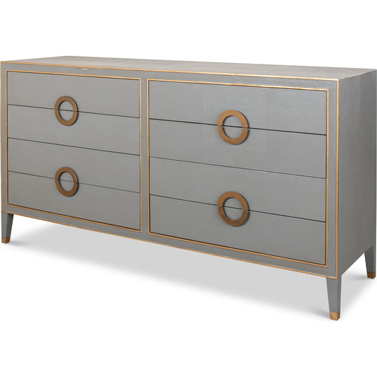 Gabriella Chest of Drawers by Sarreid Ltd.. Made from wood, embossed shagreen leather in a modern style.