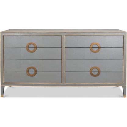Gabriella Chest of Drawers by Sarreid Ltd.. Made from wood, embossed shagreen leather in a modern style.
