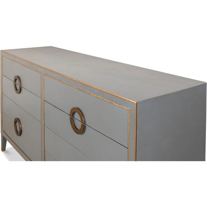 Gabriella Chest of Drawers by Sarreid Ltd.. Made from wood, embossed shagreen leather in a modern style.