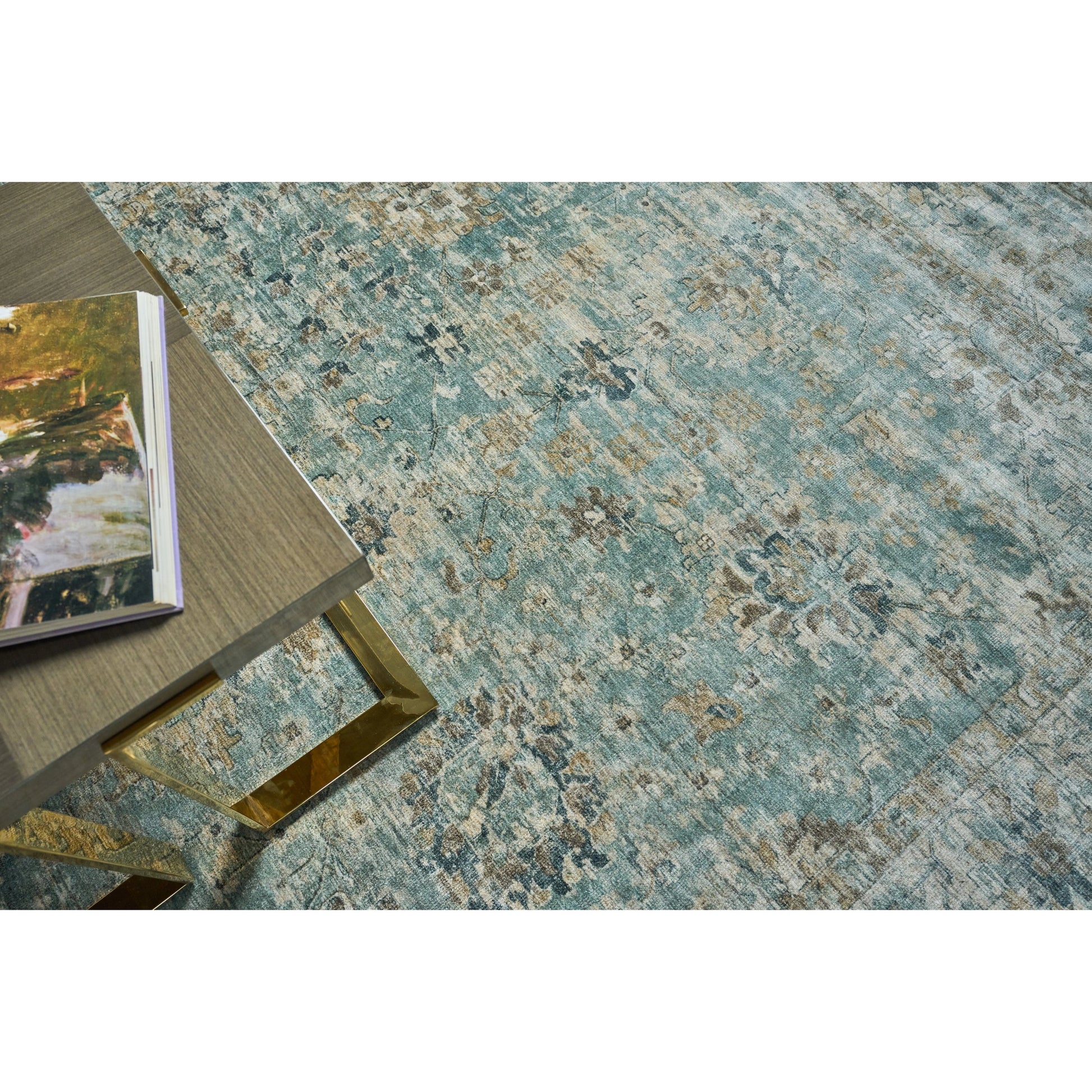 Kensington 5339 Rug by Exquisite Rugs in blue. Made from wool, bamboo silk in a unique style.