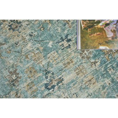 Kensington 5339 Rug by Exquisite Rugs in blue. Made from wool, bamboo silk in a unique style.
