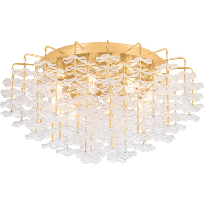 Alsace Semi Flush by Corbett in vintage gold leaf. Made from unique in a eclectic & global style.
