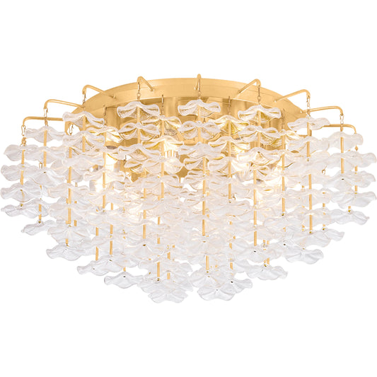 Alsace Semi Flush by Corbett in vintage gold leaf. Made from unique in a eclectic & global style.