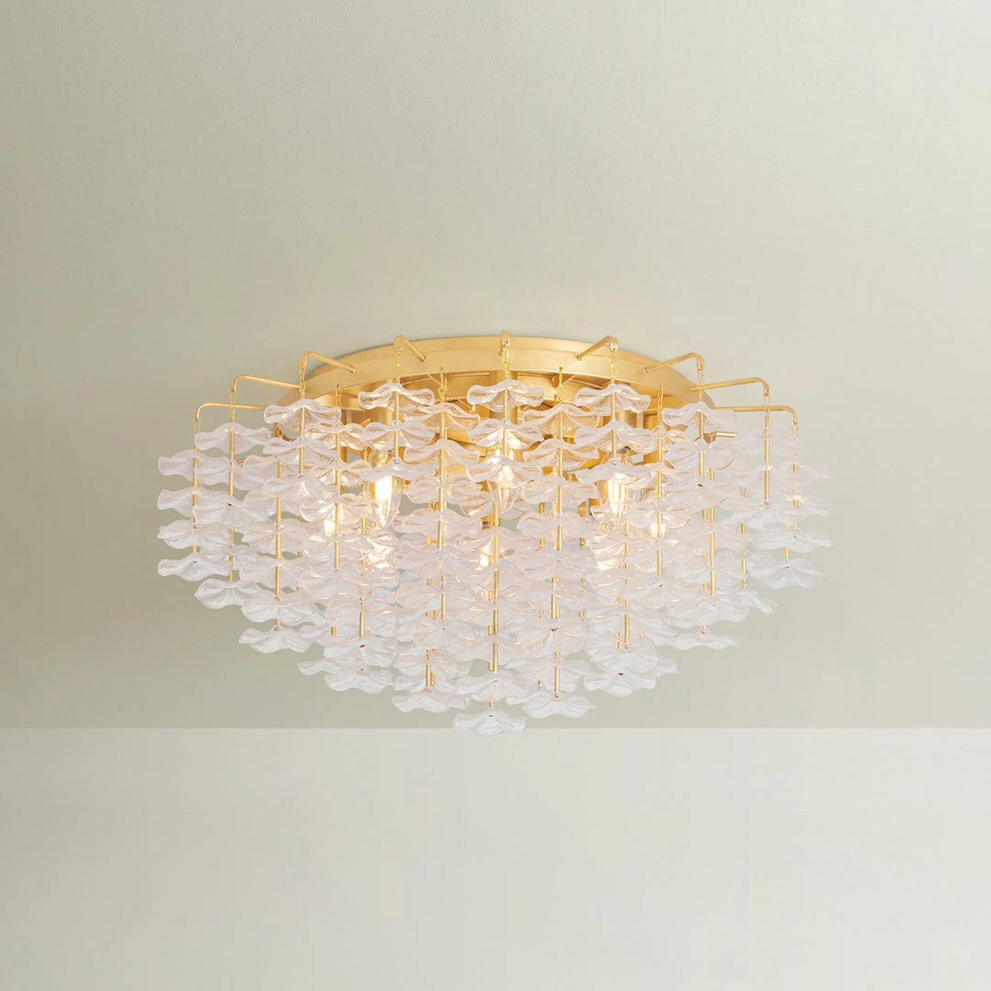 003 SI-2472500 | Lifestyle | Alsace Semi Flush by Corbett in vintage gold leaf. Made from unique in a eclectic & global style.