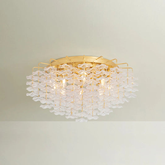 Alsace Semi Flush by Corbett in vintage gold leaf. Made from unique in a eclectic & global style.