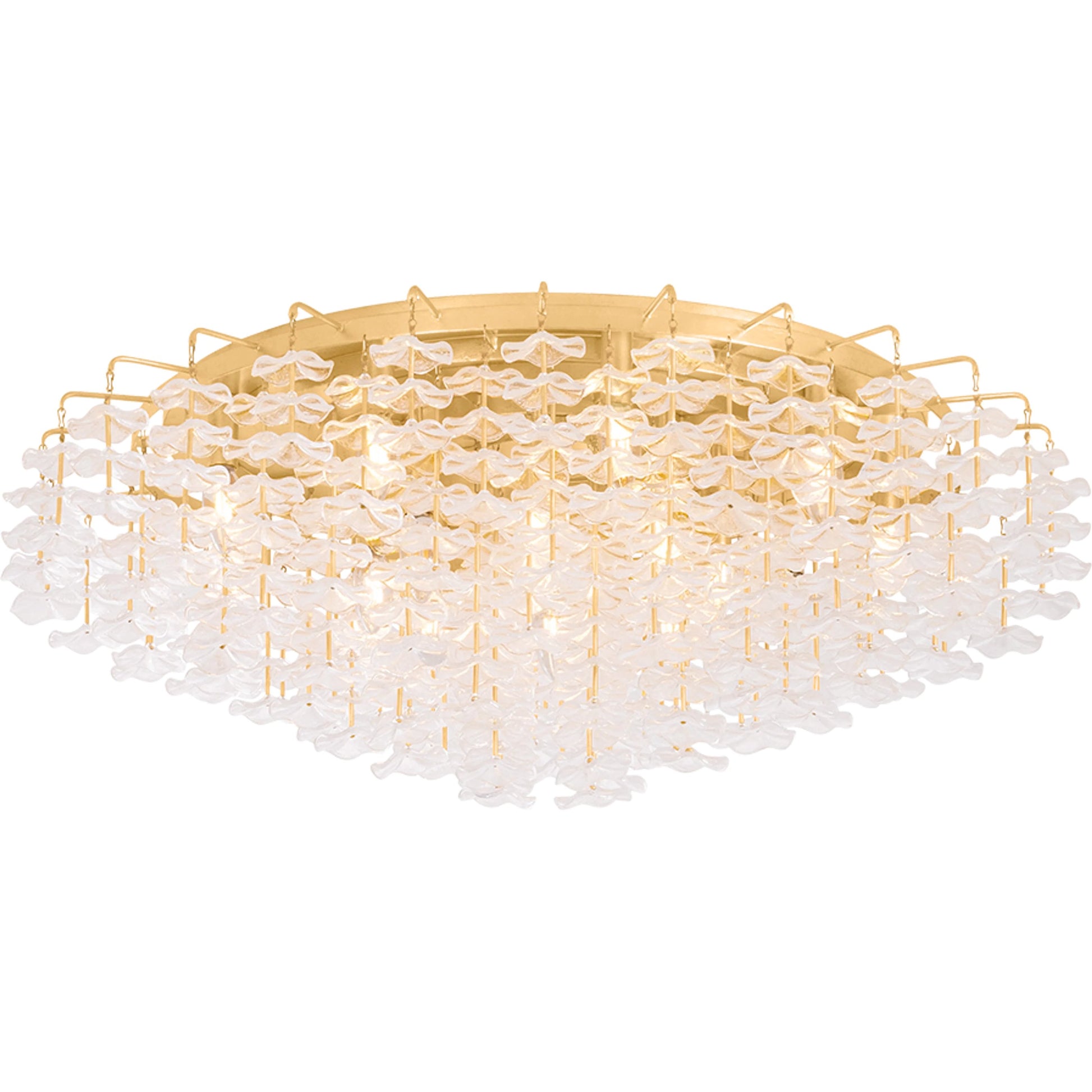Alsace Semi Flush by Corbett in vintage gold leaf. Made from unique in a eclectic & global style.