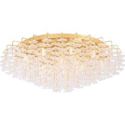 Alsace Semi Flush by Corbett in vintage gold leaf. Made from unique in a eclectic & global style.