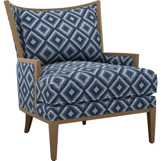 000 SI-2540435 | Primary Silo | Atwood Chair by Barclay Butera in blue, aqua and brown. Made from mahogany, fabric in a unique style.