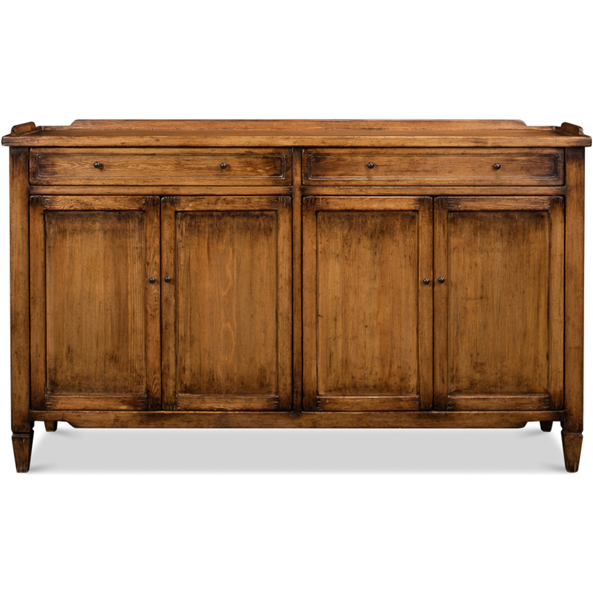 Madigan Sideboard by Sarreid Ltd. in antique black. Made from reclaimed wood in a traditional style.