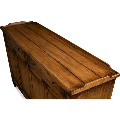 Madigan Sideboard by Sarreid Ltd. in antique black. Made from reclaimed wood in a traditional style.