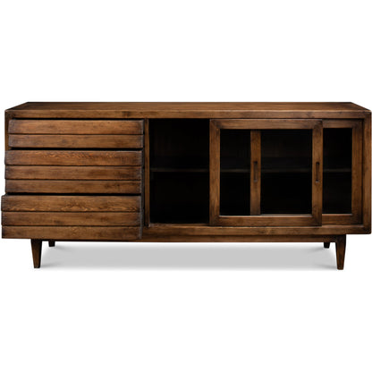 Reese Sideboard by Sarreid Ltd. in antique white. Made from pine in a modern style.