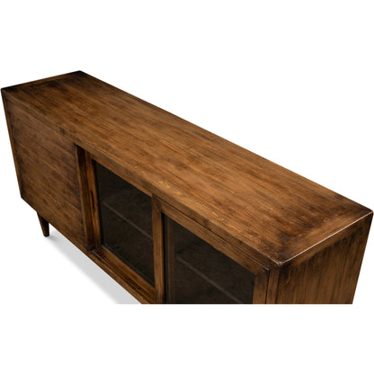 Reese Sideboard by Sarreid Ltd. in antique white. Made from pine in a modern style.