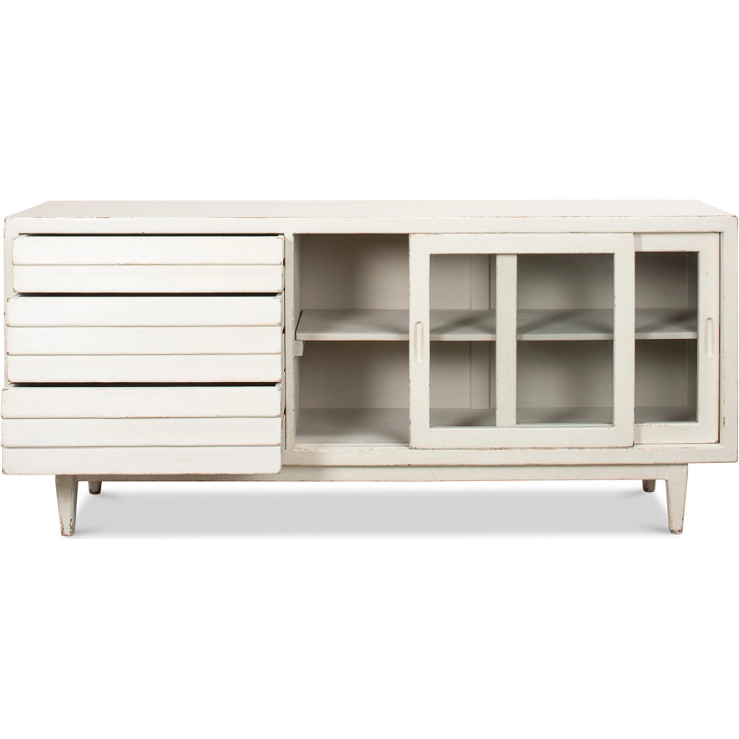 008 SI-1998275 | Additional Silo | Reese Sideboard by Sarreid Ltd. in antique white. Made from pine in a modern style.