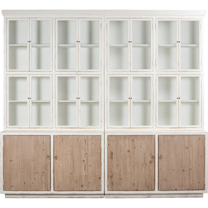 Connor Bookcase by Sarreid Ltd. in antique white. Made from pine in a modern style.