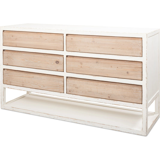 Connor Sideboard by Sarreid Ltd. in antique white. Made from reclaimed fir in a modern style.