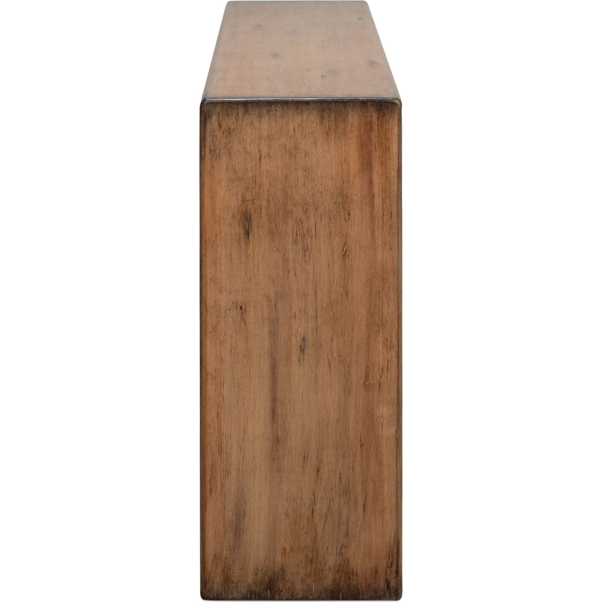 Mantel Console by Sarreid Ltd. in brown. Made from reclaimed pine in a modern style.