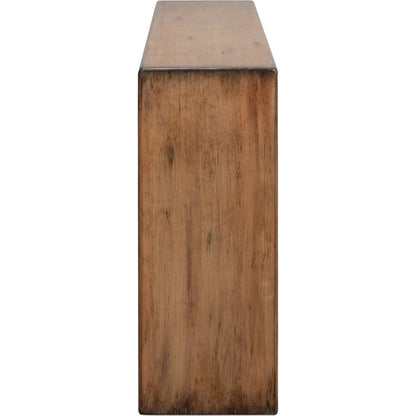Mantel Console by Sarreid Ltd. in brown. Made from reclaimed pine in a modern style.
